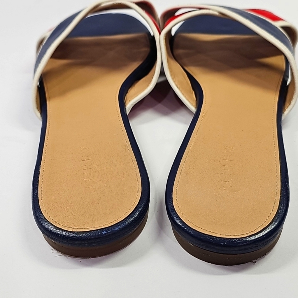J Crew Women's Navy and Red Slide Sandals - Picture 7 of 12